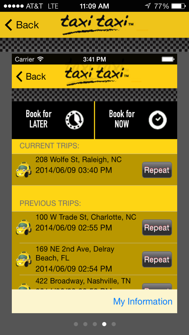 Taxi Taxi Mobile App Screenshot